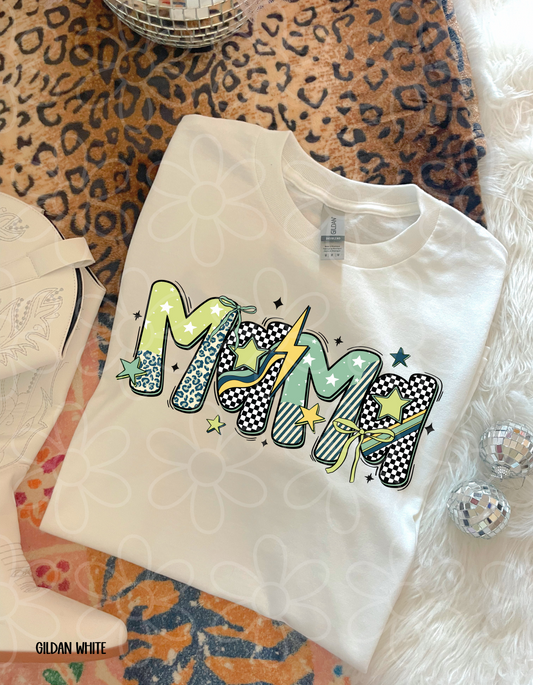 Green Retro MaMa Completed Tee