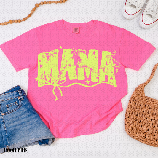 Green Bow Mama Completed Tee