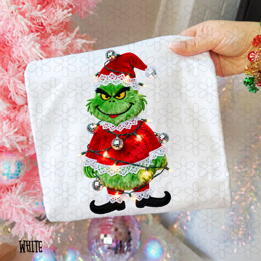 Grinch Disco Balls Lights Kids Completed Tee