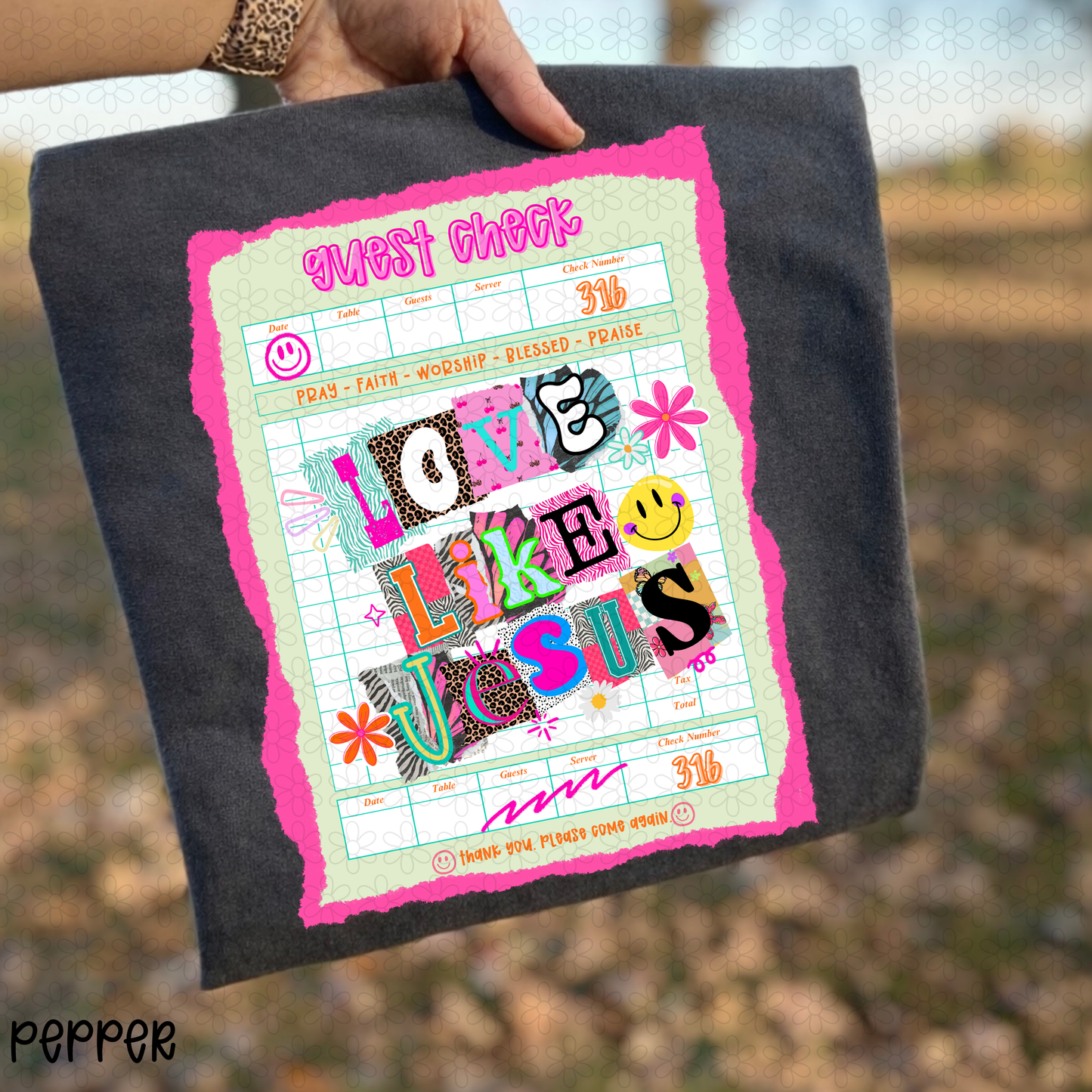 Guest Check Love like jesus DTF Transfer