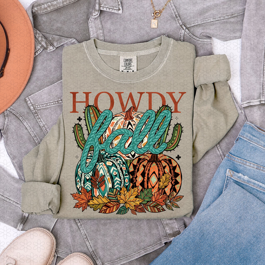 HOWDY fall pumpkins Completed Tee