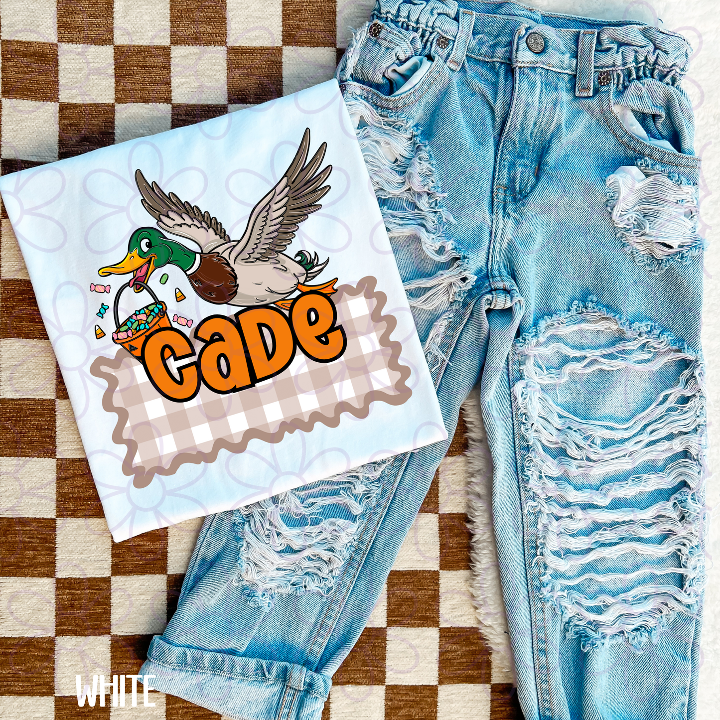 Halloween Duck Custom Name Completed Tee