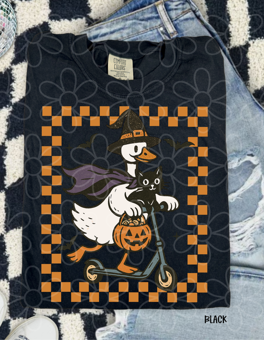 Halloween Goose Checkered DTF Transfer