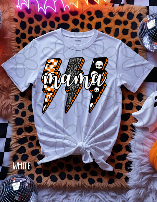 Halloween Mama Lightning Bolts Completed Tee