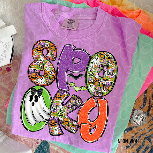 Halloween Spooky Pumpkins Ghost DTF Transfer
