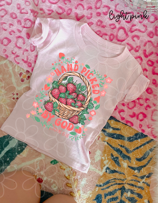 Hand Picked By God Strawberries Completed Tee