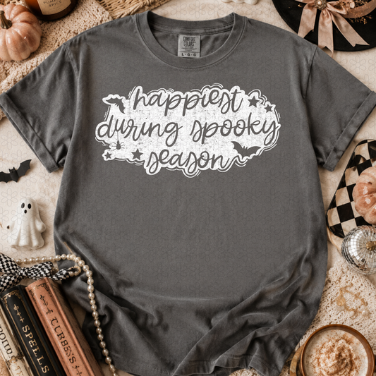 Happiest During Spooky Season (Multiple Colors) Completed Tee