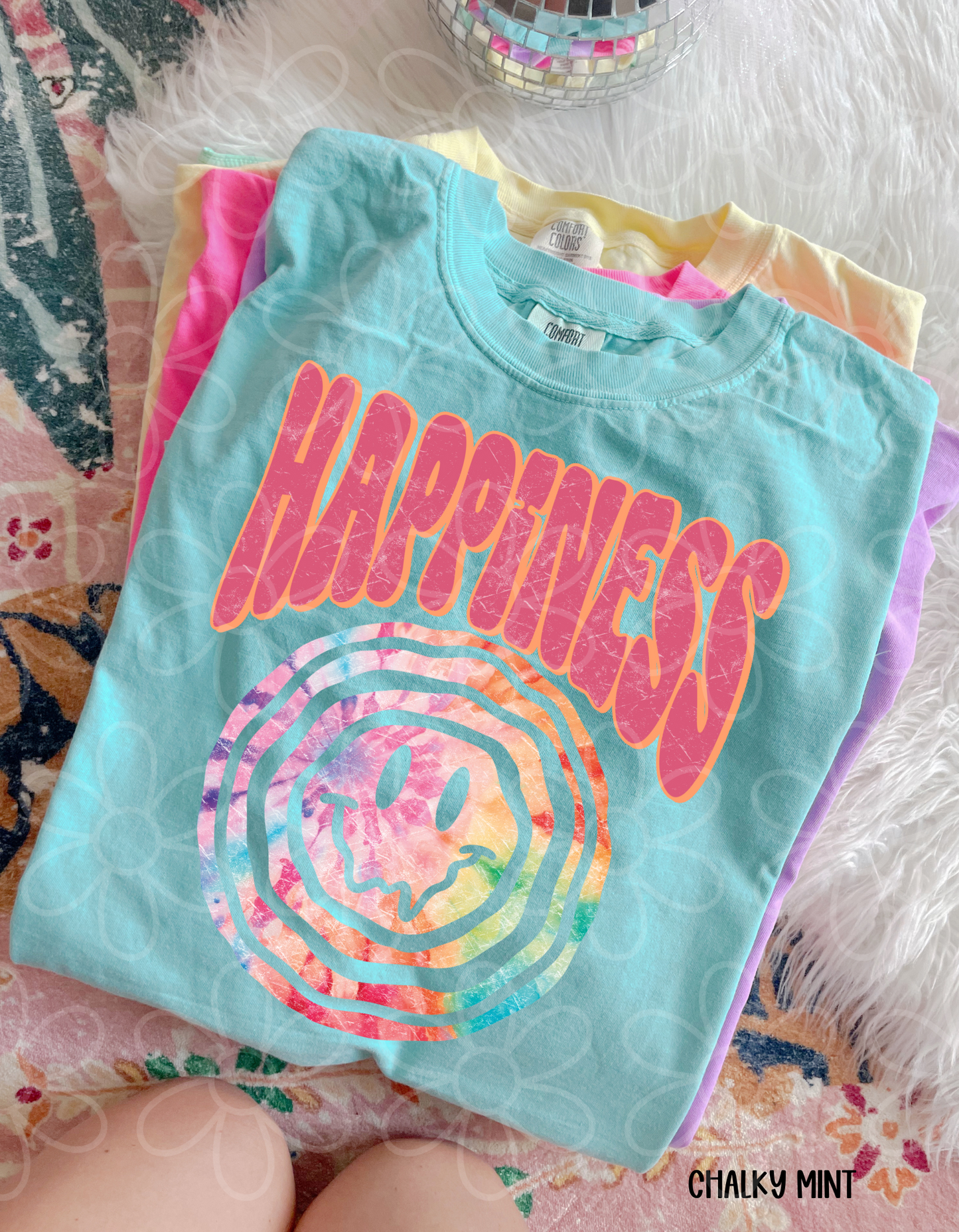 Happiness Tie-Dye Smiley Completed Tee