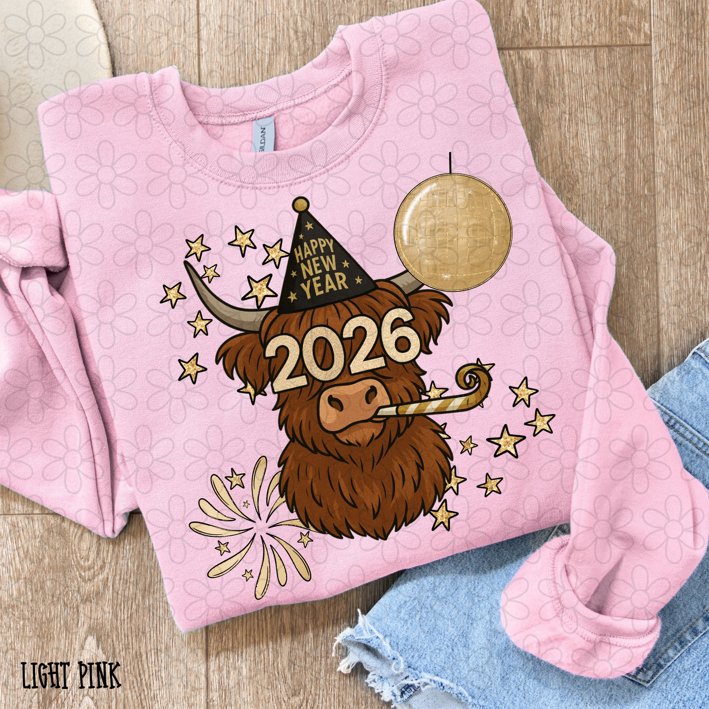 Happy New Year Gold Cow Completed Tee