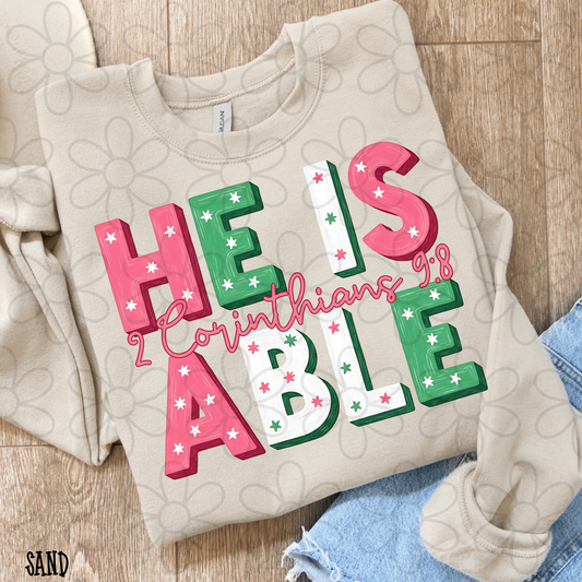 He Is Able Stars Completed Tee