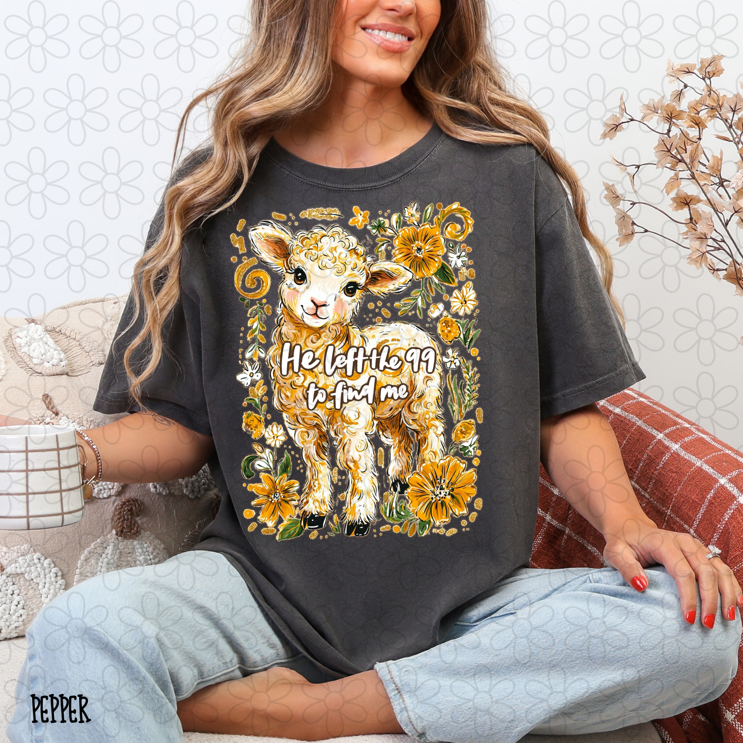 He Left The 99 To Find Me Lamb Kids Completed Tee