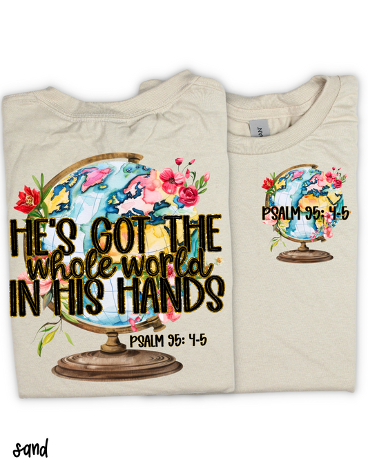 He's Got The Whole World In His Hands Globe DTF Transfer