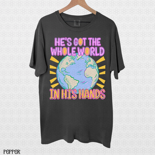He's Got The Whole World In His Hands Completed Tee