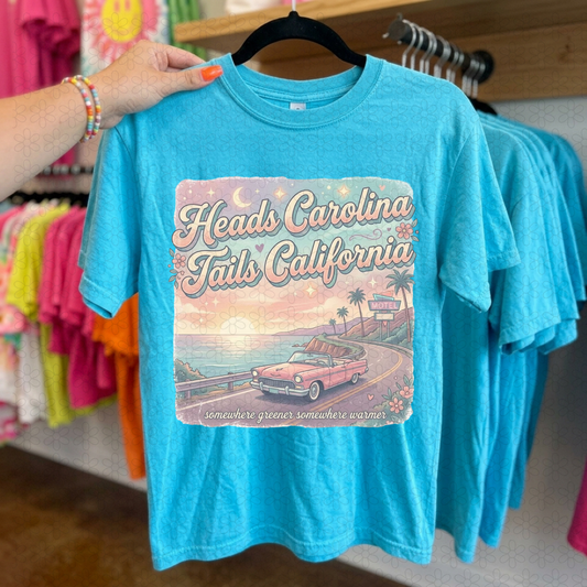 Heads Carolina Tails California Completed Tee