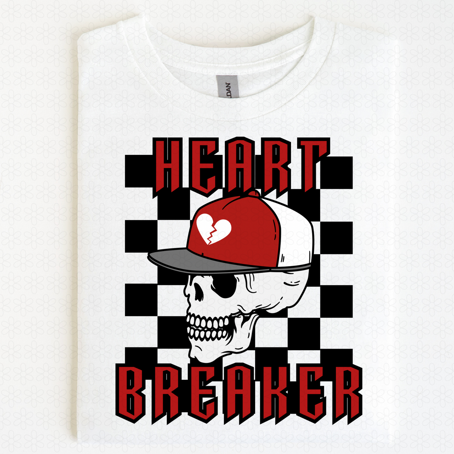 Heart Breaker Skull Checkered Completed Tee