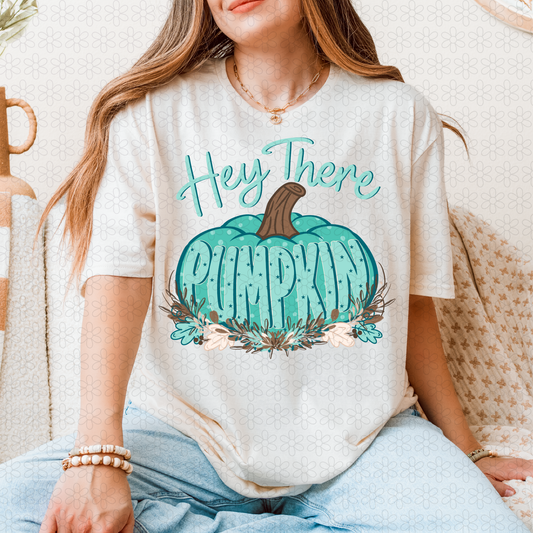 Hey There Pumpkin- Teal Completed Tee