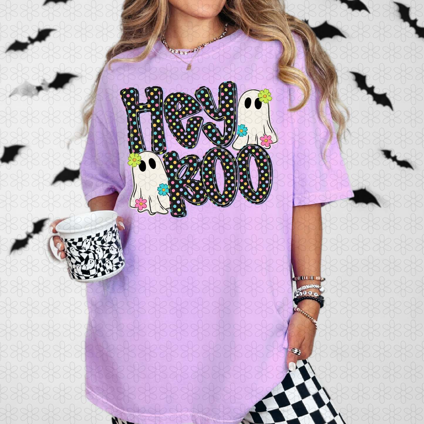 Hey boo ghost polkadots DTF Transfer
