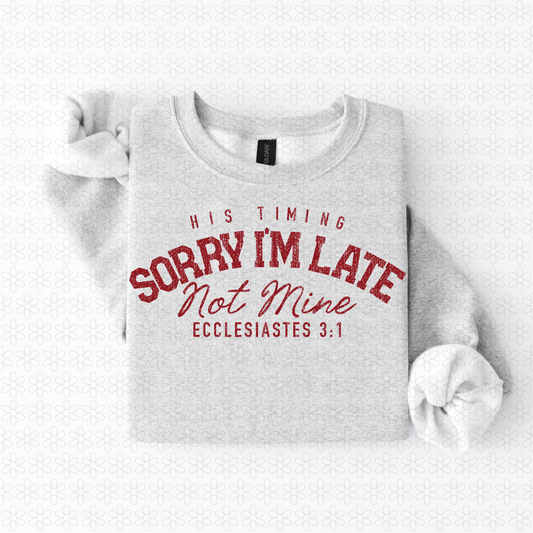 His timing Sorry I'm late (Multiple Colors) Completed Tee