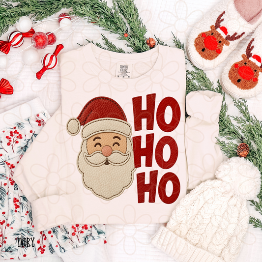 Ho Ho Ho Faux Santa Completed Tee