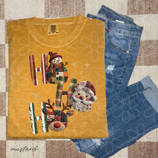 Ho Ho Ho Snowman Santa Reindeer Kids Completed Tee