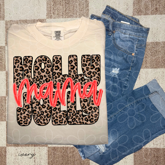 Holly Jolly Mama Leopard DTF Transfer