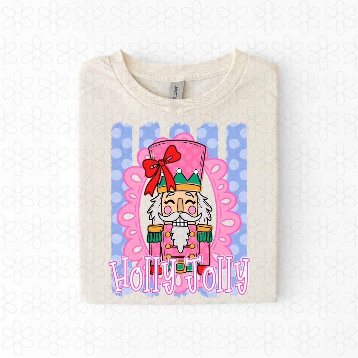 Holly Jolly nutcracker blue Completed Tee