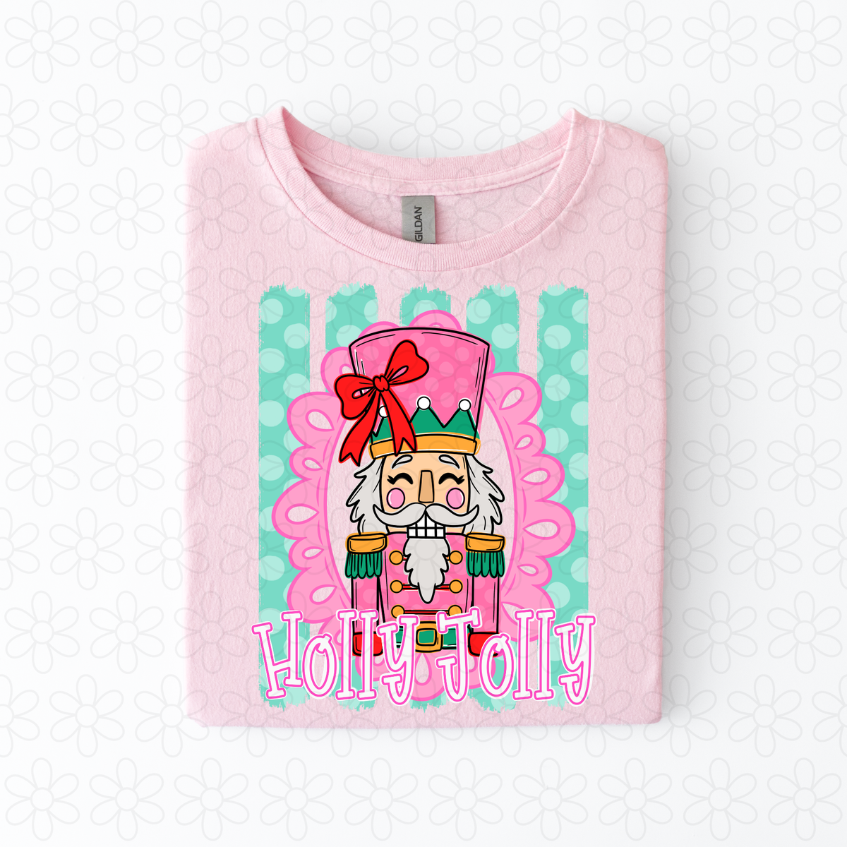 Holly Jolly nutcracker green Completed Tee