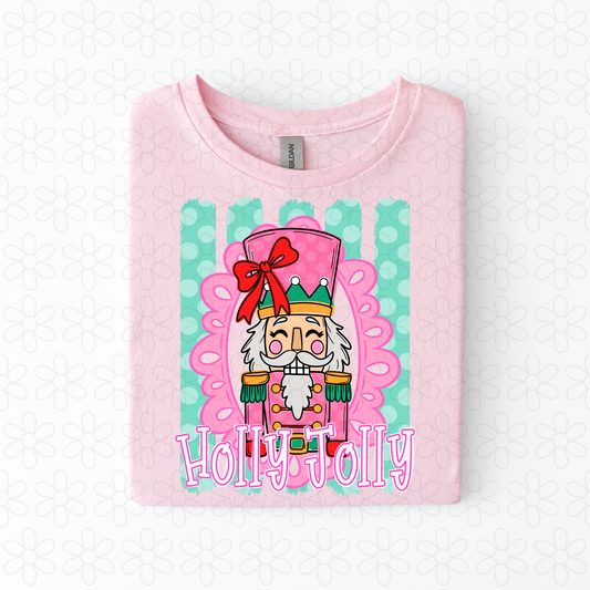 Holly Jolly nutcracker green Completed Tee