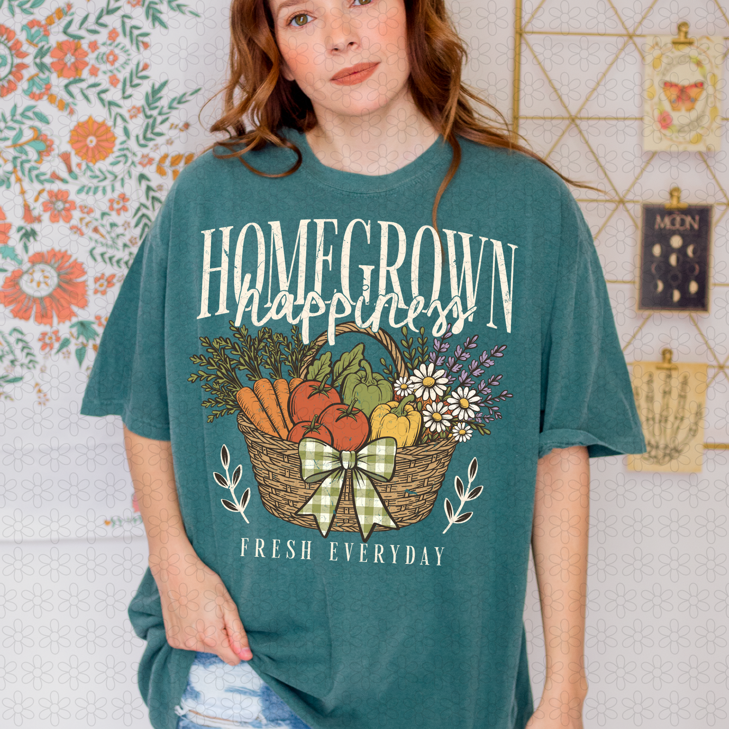 Homegrown Happiness (Multiple Color options) DTF Transfer
