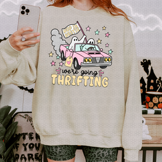 Hop In Bestie Were Going Thrifting Completed Tee