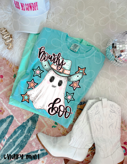 Howdy Boo Ghost Completed Tee