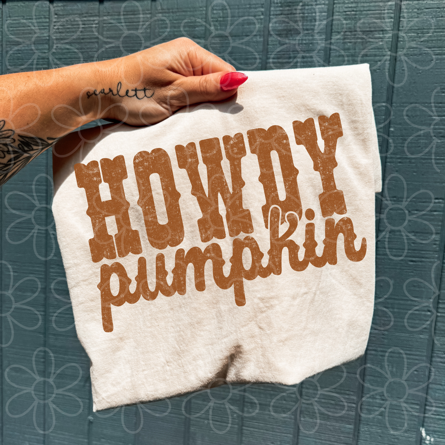 Howdy Pumpkin Kids Completed Tee