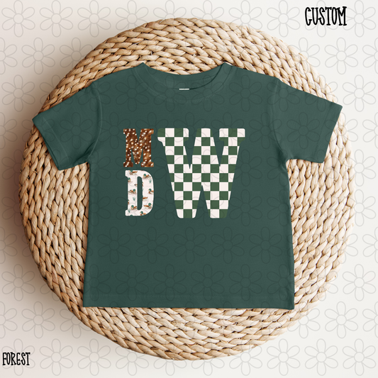 Hunting Green Camo Custom Initials DTF Transfer