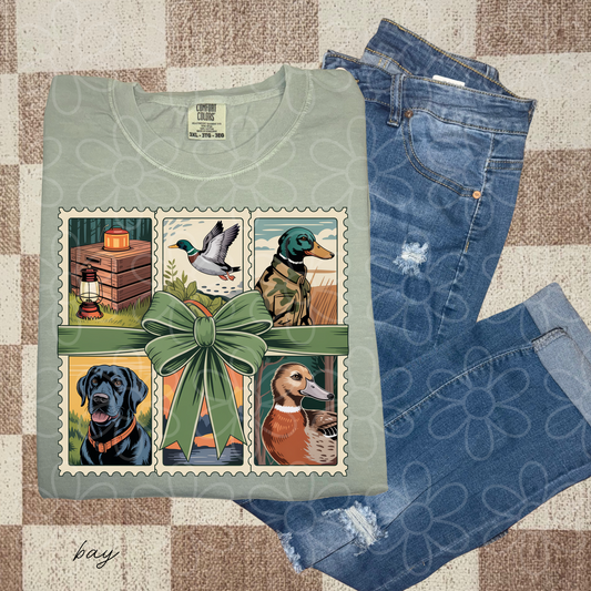 Hunting Stamps Green Bow DTF Transfer