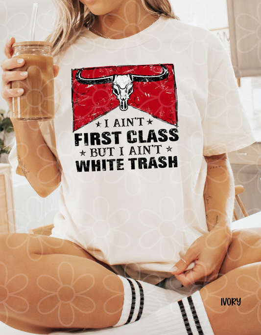 I Aint First Class But I Aint White Trash DTF Transfer