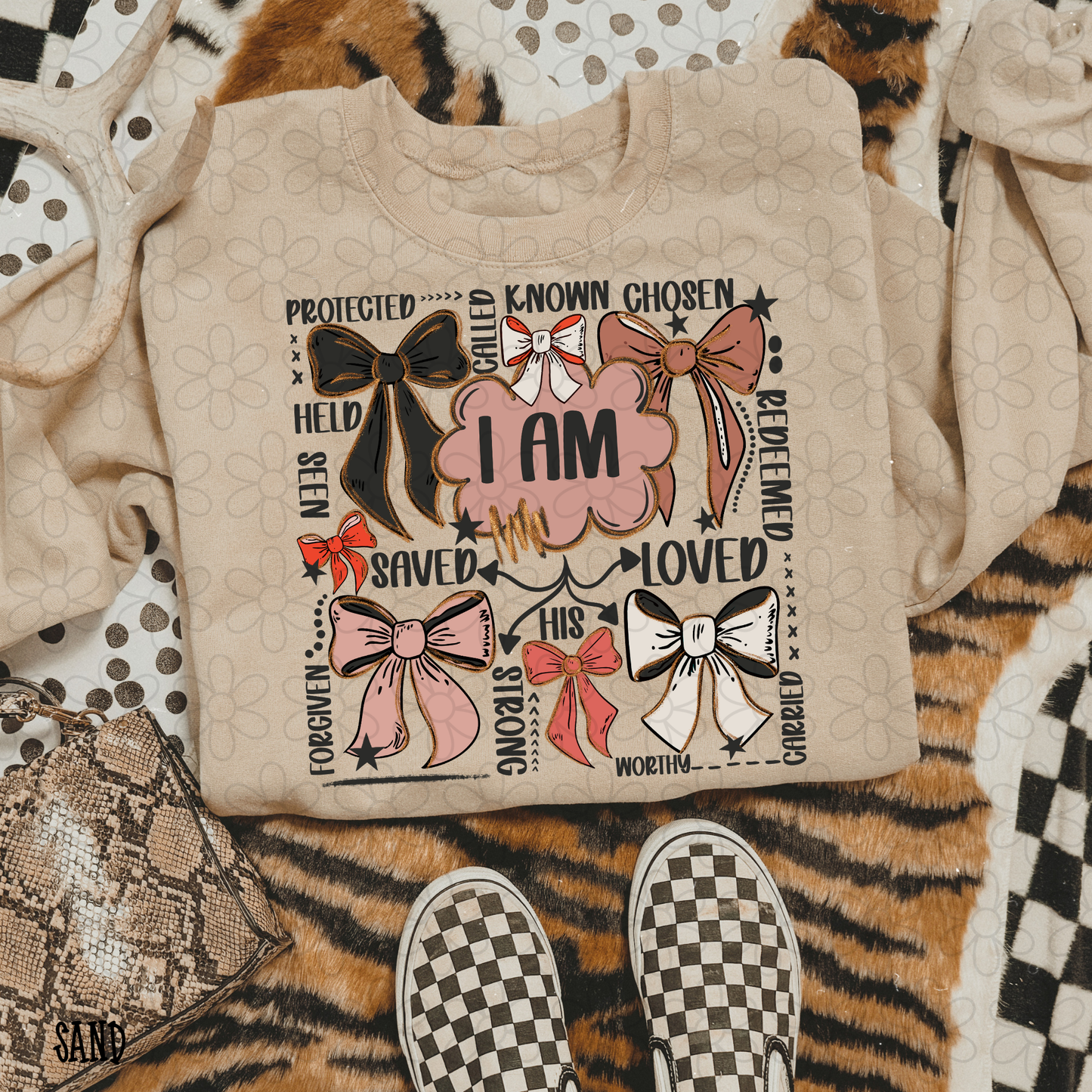 I Am Religious Affirmations Bows Completed Tee