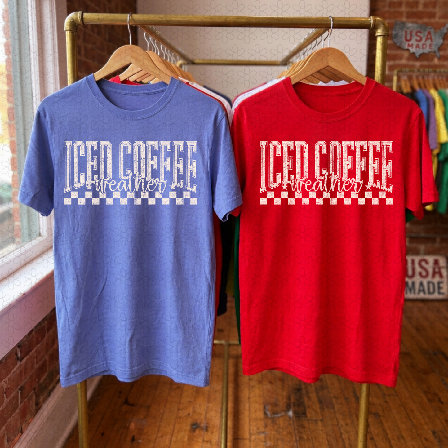 ICED COFFEE WEATHER (Multiple Color Options) Completed Tee