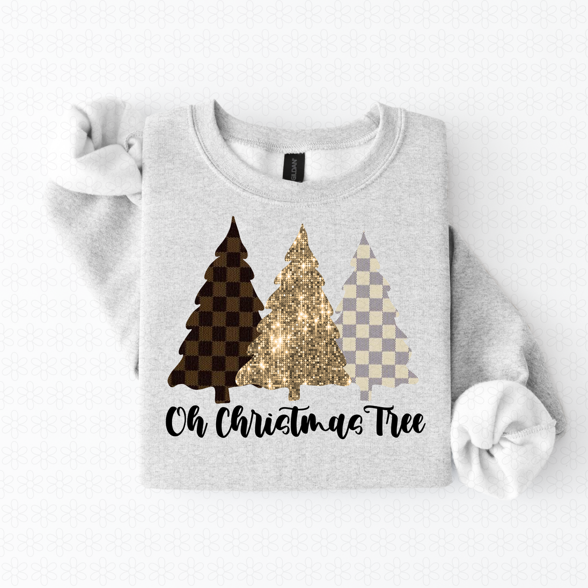 Oh Christmas tree Gold glitter Completed Tee