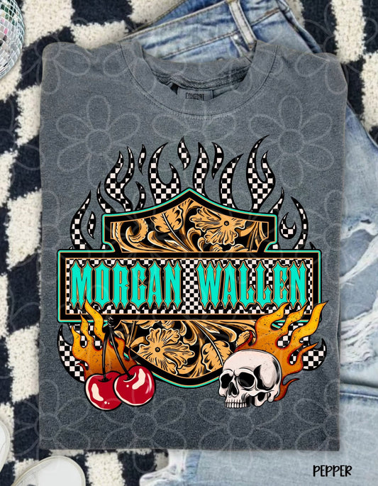 Western Morgan Wallen Checkered Kids Completed Tee