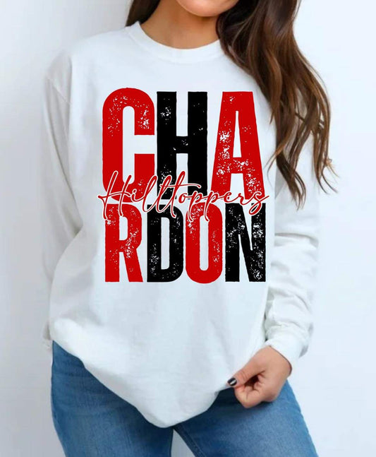 Distressed Chardon Hilltoppers Transfer only