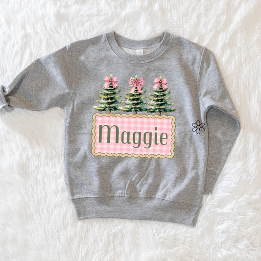 Custom Name Girl Trees Adult Completed Tee
