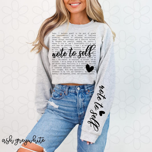 Note to Self  Completed Tee