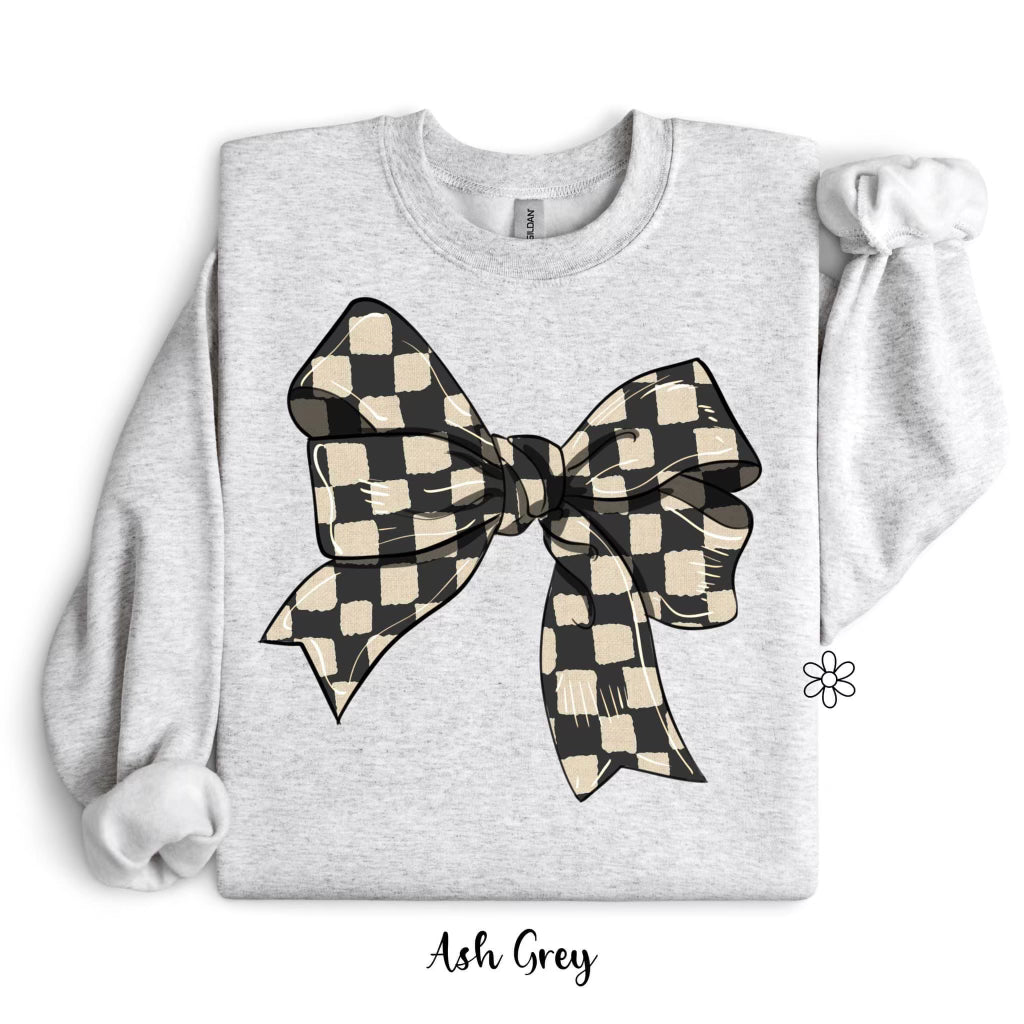 Black & White Checkered Bow Completed Tee