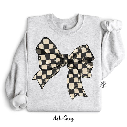 Black & White Checkered Bow Completed Tee