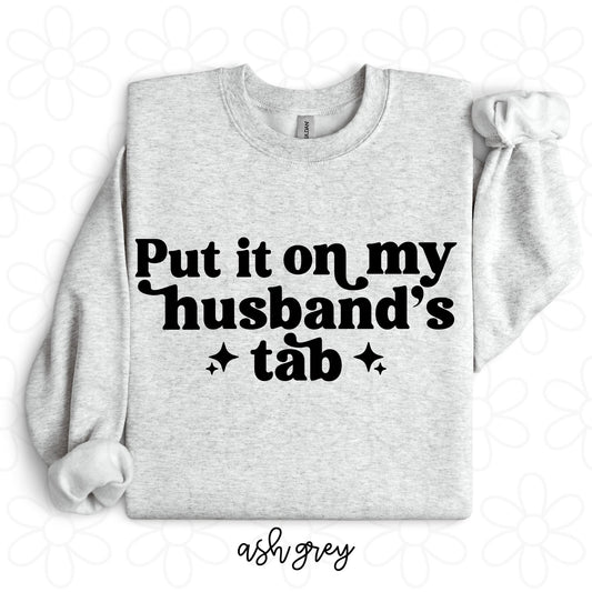 Put it in my husbands tab Completed Tee