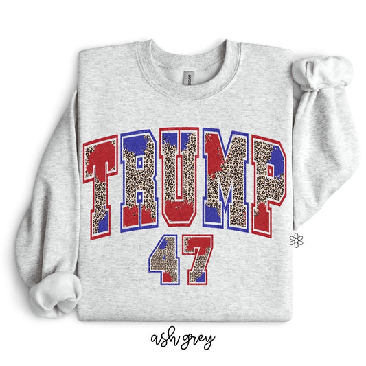 Red & Blue Leopard Trump 47 Completed Tee