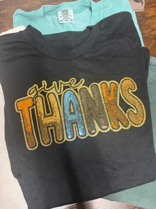 Give Thanks Glitter Patch