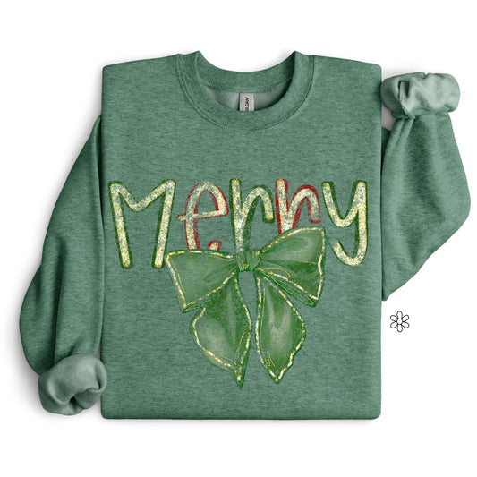 Green & Red Merry 🎀 Completed Tee