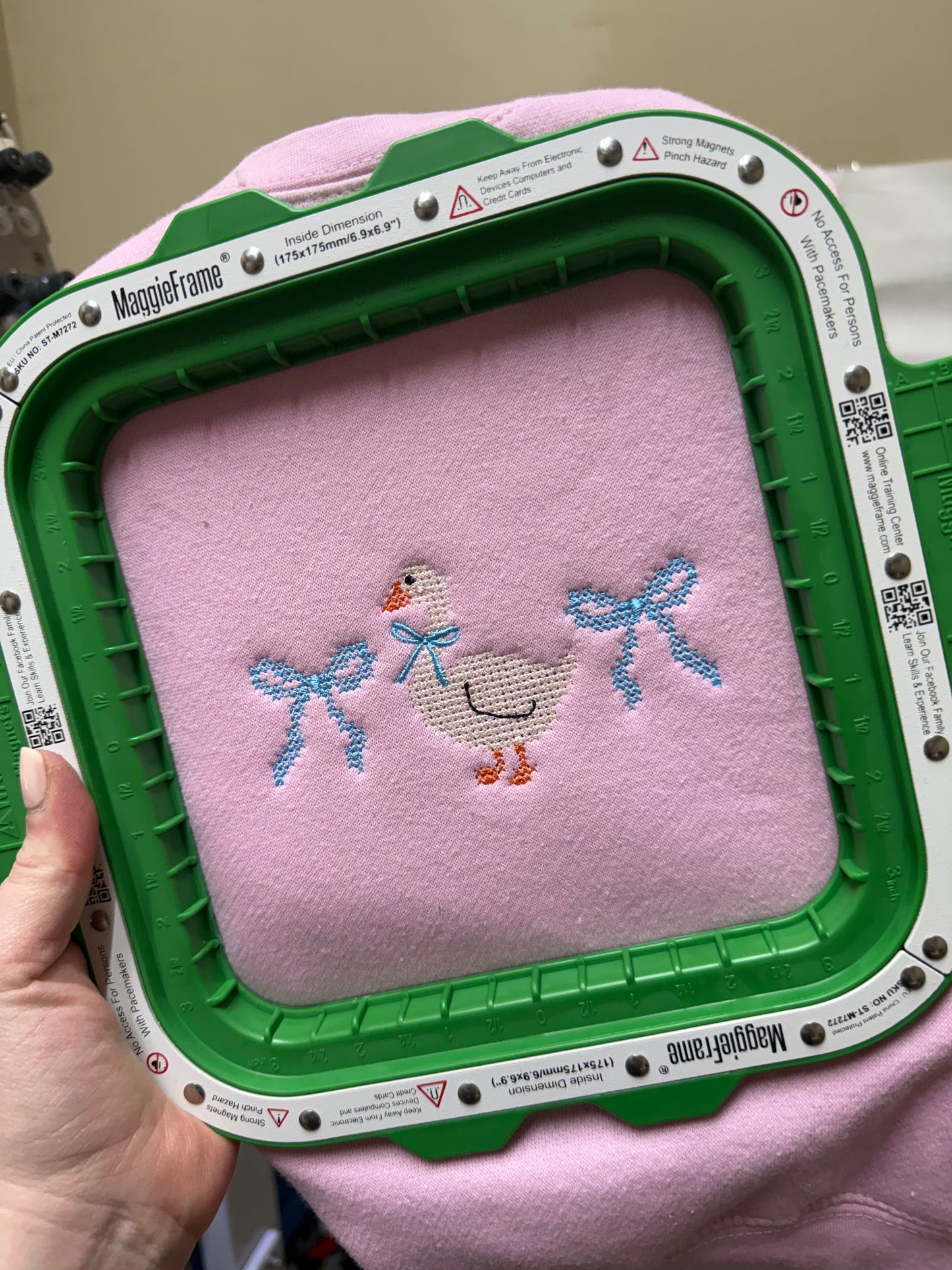 Goose With Coquette Bows Shepherd Embroidery