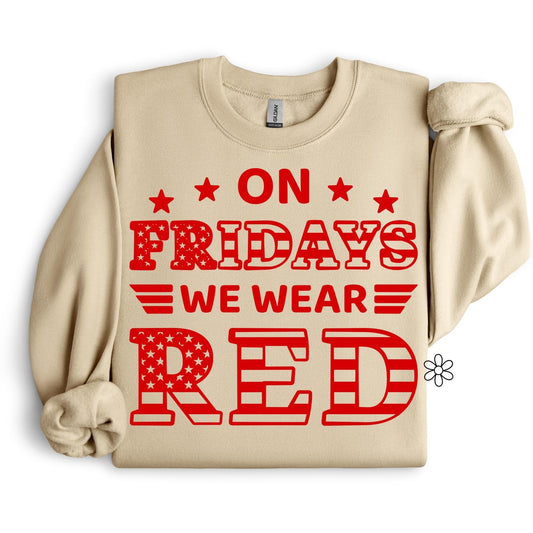 On Fridays We Wear Red Completed Tee